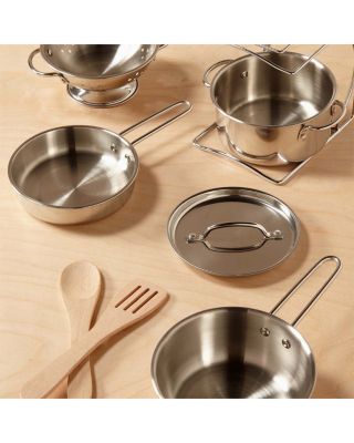 Stainless Steel Pots & Pans Play Set - Ages 3+