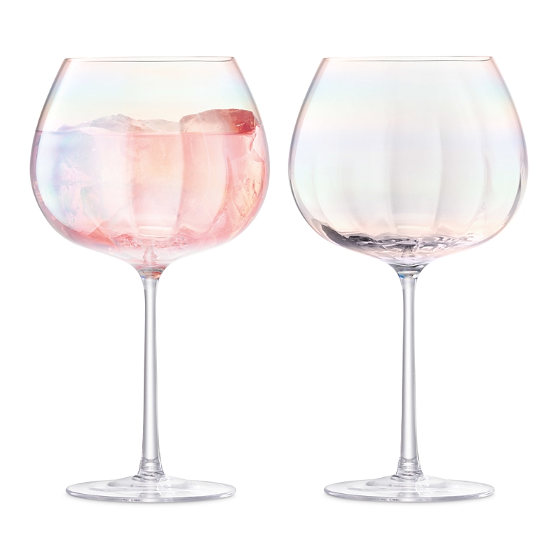 Lsa Mother Of Pearl Look Balloon Goblets, Set Of 2 In Mother Of Pearl