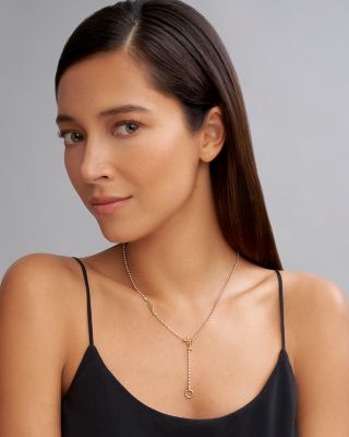 18K Yellow Gold & Sterling Silver Signature Caviar Toggle Necklace, 18"