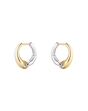 Georg Jensen Reflect Two-tone Hoop Earrings In Yellow/silver
