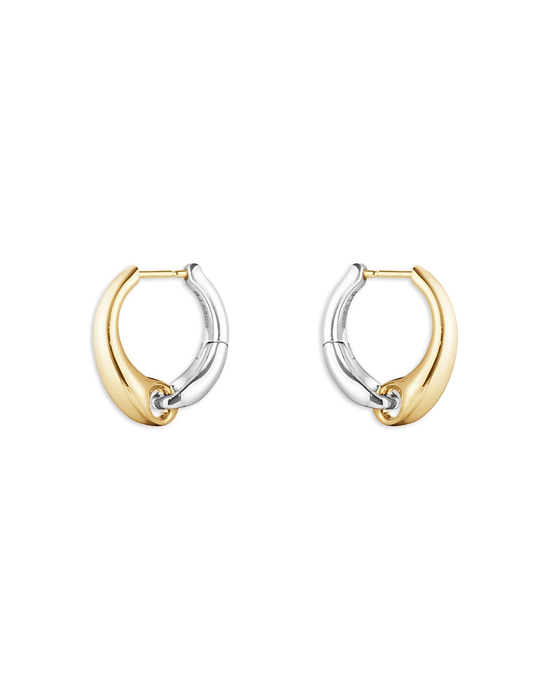 Georg Jensen Reflect Two-tone Hoop Earrings In Yellow/silver