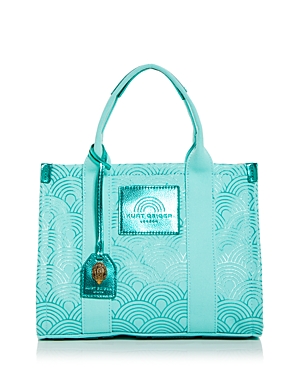 Kurt Geiger Mini Southbank Canvas Tote In Turquoise