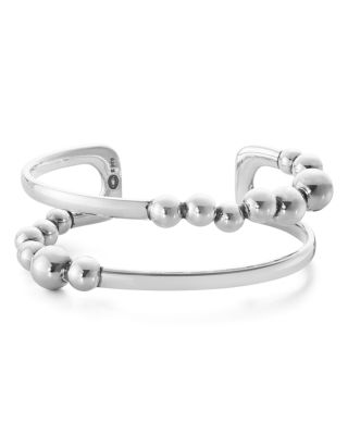 Sterling Silver Moonlight Grapes Beaded Cuff Bracelet