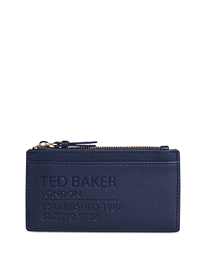 Ted Baker Darcena Branded Webbing Leather Wallet In Navy
