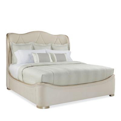Caracole - Adela Velvet Upholstered Sleigh Bed, King