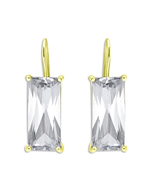 Aqua Baguette Drop Earrings In 18k Gold-plated Sterling Silver - 100% Exclusive In Silver/gold