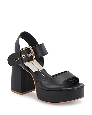 Shop Dolce Vita Women's Bobby Ankle Strap Platform Sandals In Black