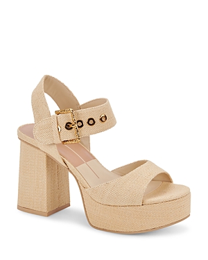 Shop Dolce Vita Women's Bobby Ankle Strap Platform Sandals In Tan