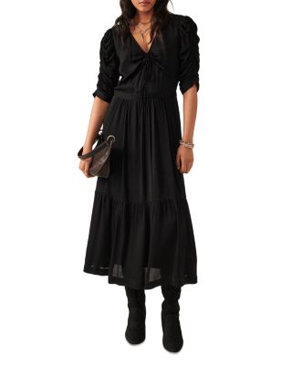 Elbow sleeve midi dress best sale