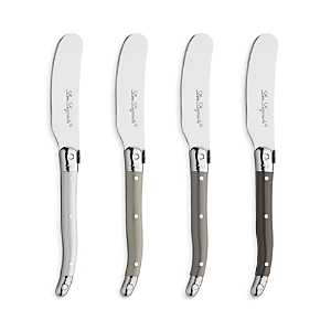 Shop Couzon Laguiole Butter Spreaders, Set Of 4 In Silver