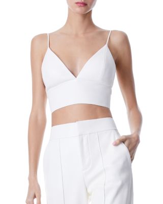 Alice and Olivia - Carli Faux Leather Bralette Top