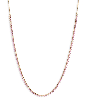 Shop Adina Reyter 14k Yellow Gold Pink Sapphire & Diamond Riviera Collar Necklace, 15-16 In Pink/gold