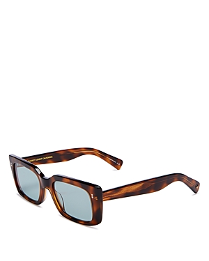Shop Garrett Leight Gl Square Sunglasses, 49mm In Havana/blue Solid