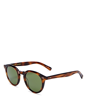 Shop Garrett Leight Clune X Round Sunglasses, 47mm In Havana/green Solid