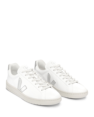 Veja Urca Bicolor Leather Low-top Sneakers In White Silver