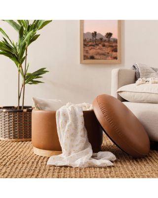 Naka Vegan Leather Storage Ottoman