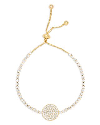 Ettika - Easy Sparkle Cubic Zirconia Disc Slider Bracelet in 18K Gold Plated