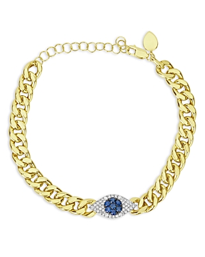 Meira T 14K White & Yellow Gold Blue Sapphire & Diamond Evil Eye Link Bracelet
