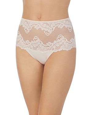 Le Mystere Lace Allure High Waist Thong In Softshell