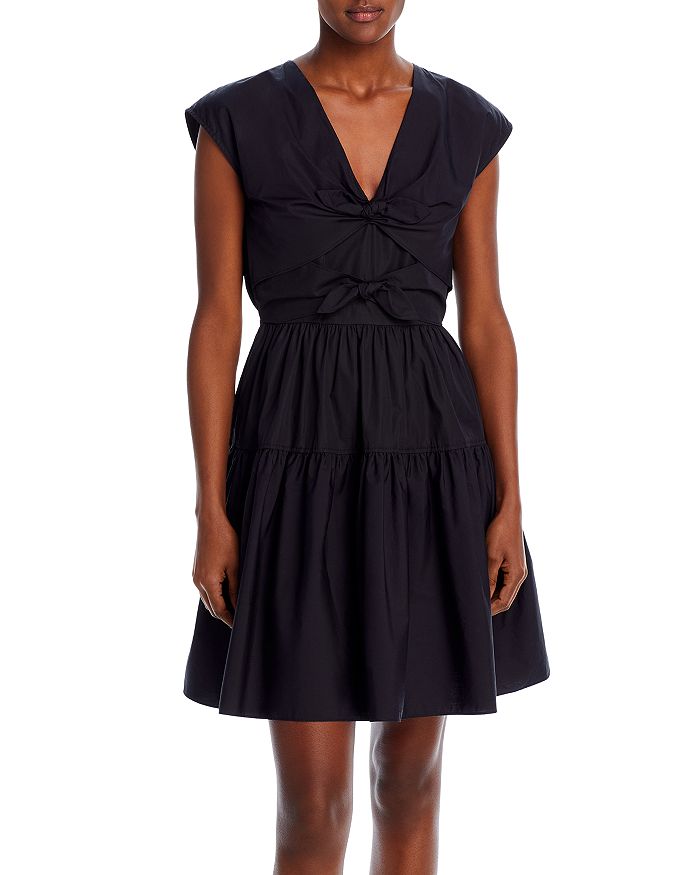 Derek Lam 10 Crosby Tama Cotton Bow Tie V Neck Dress | Bloomingdale's