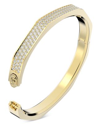 Dextera Pav&amp;eacute; Octagon Bangle Bracelet in Gold Tone