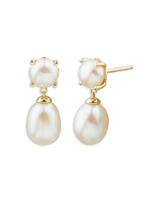 Bloomingdale's Fine Collection - Cultured Freshwater Pearl Drop Earrings in 14K Yellow Gold - Exclusive