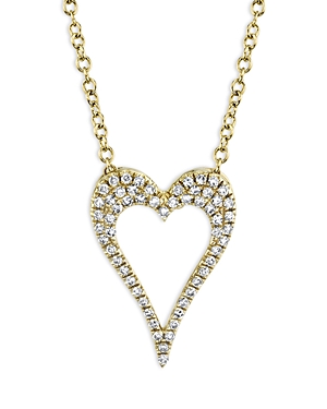 Moon & Meadow 14K Yellow Gold Diamond Open Heart Necklace, 18 - 100% Exclusive