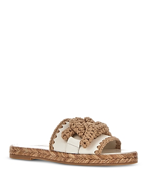 Tod's Raffia Chain Slide Sandals In Off White