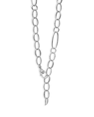 Sterling Silver Signature Caviar Oval Link Chain Necklace, 20"