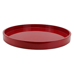Addison Ross 16 Round Lacquer Tray In Burgundy