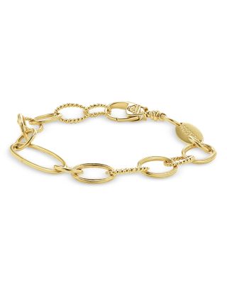 18K Gold Signature Caviar Oval Link Bracelet, 7"