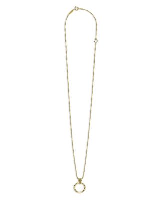 18K Gold Meridian Circle Pendant Necklace, 18"
