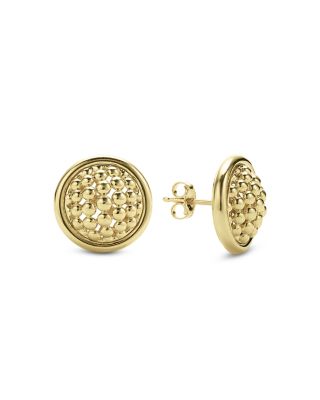18K Gold Meridian Caviar Stud Earrings