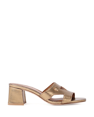 KURT GEIGER WOMEN'S ODINA SLIP ON BLOCK HEEL SANDALS
