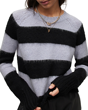 Allsaints Striped Lou Sweater In Ash Lilacb