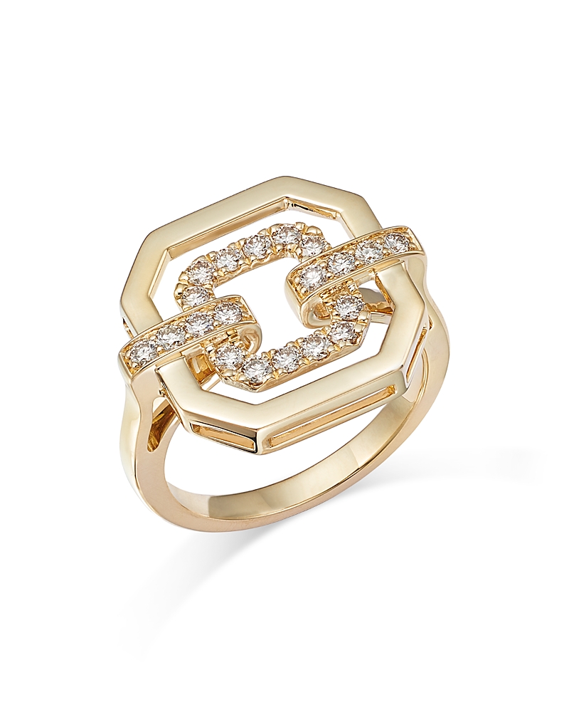 Bloomingdale's Diamond Geometric Ring In 14k Yellow Gold, 0.45 Ct. T. W. - Exclusive In Gold/white