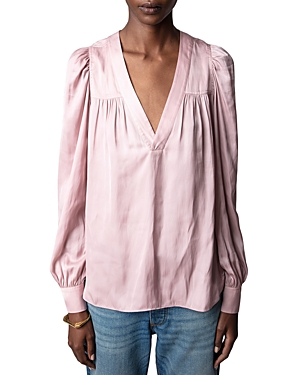Zadig & Voltaire Blouse Telia Satin Deep Parme In Deep Parme