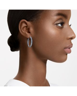 swarovski tennis hoop earrings