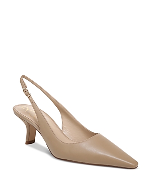 Sam Edelman Bianka Slingback Pump Beige Leather In Soft Beige