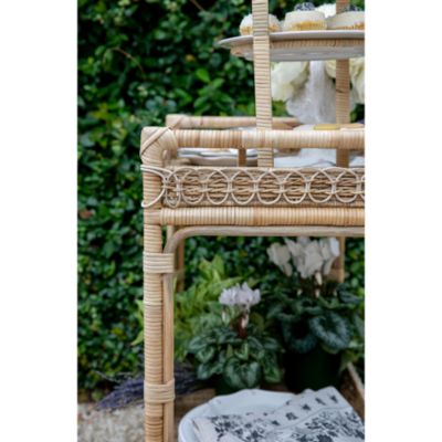 Provence Rattan Whitewash Bar Cart