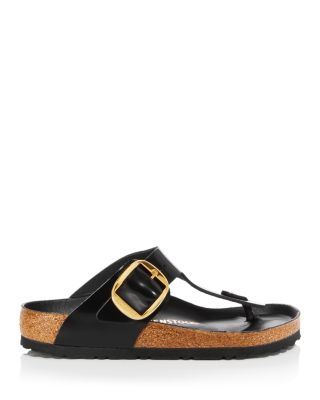Women&#39;s Gizeh High Shine Big Buckle Thong Sandals