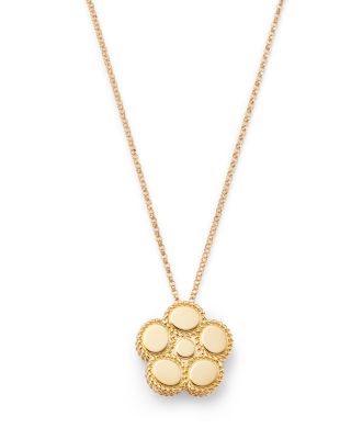 18K Yellow Gold Daisy Diamond Flower Pendant Necklace, 16-18" - Exclusive