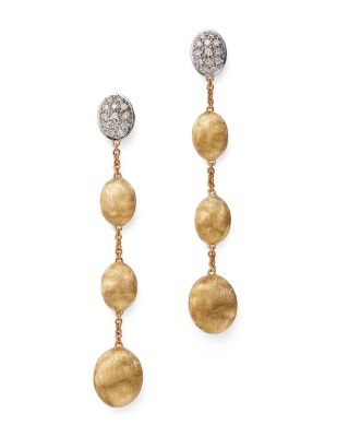 Marco Bicego - 18K White & Yellow Gold Siviglia Diamond & Textured Bead Drop Earrings