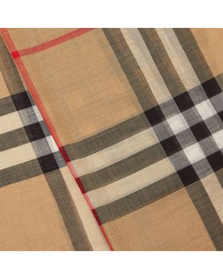 Lightweight Check Wool Silk Scarf