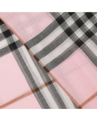 Lightweight Check Wool Silk Scarf