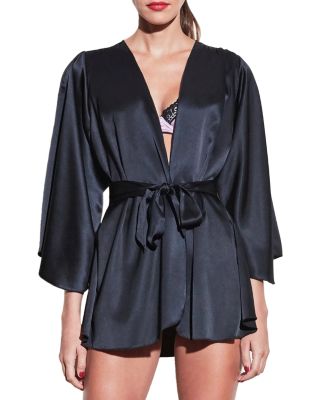 Fleur du Mal - Stretch Silk Angel Sleeve Robe