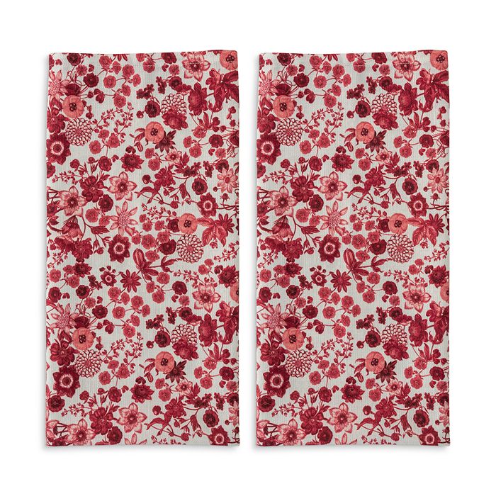 Juliska - Field of Flowers Ruby Kitchen Towels, Set of 2