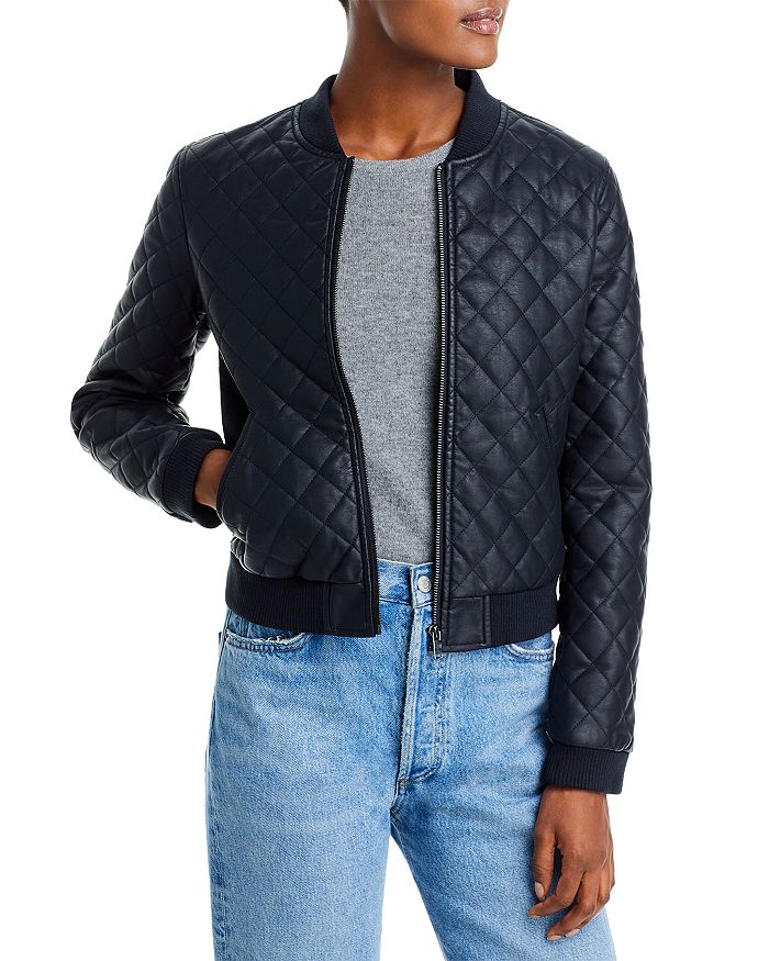 Theory Quilted Faux Leather Shirt Jacket