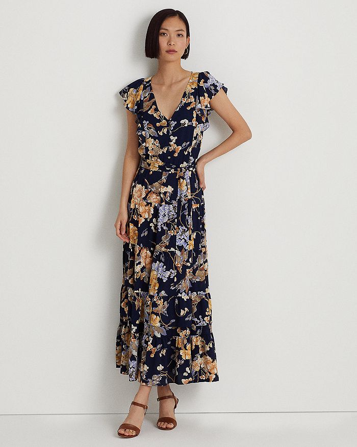 Ralph Lauren Floral Flutter Sleeve Maxi Dress | Bloomingdale's