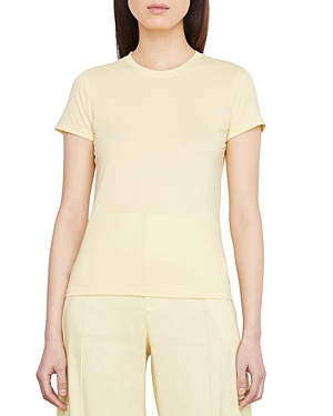Shop Vince Essential Crewneck Tee In Melon Dew
